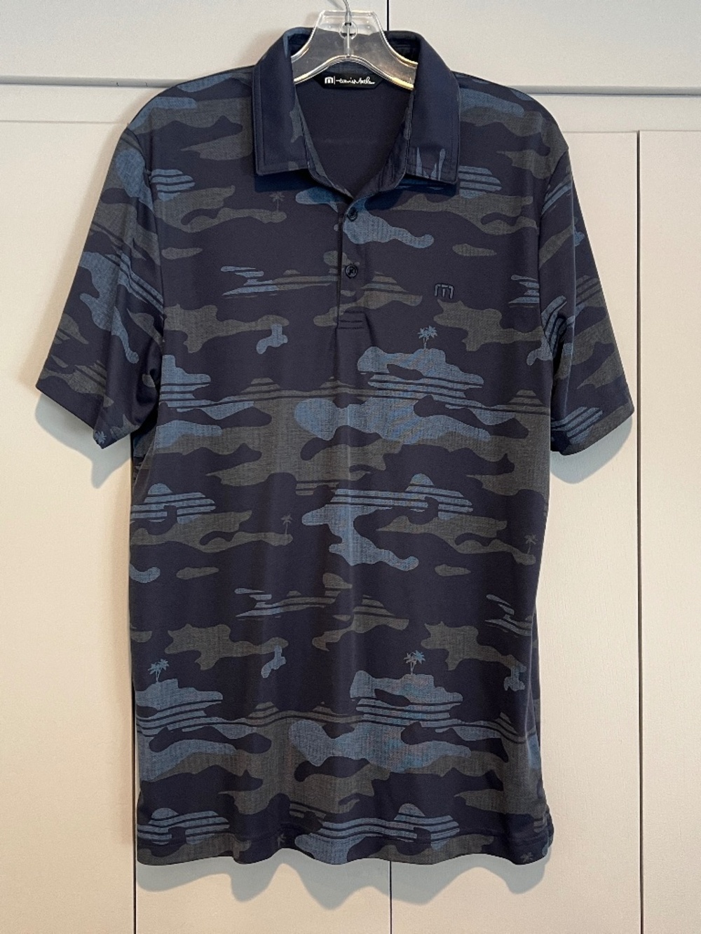 Travis Mathew Beachside Stealth Camo Pima Cotton Blend Polo Shirt L